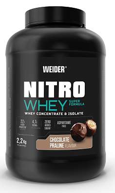 Weider Nitro Whey 2,2 kg, syrovátkový koncentrát a izolát