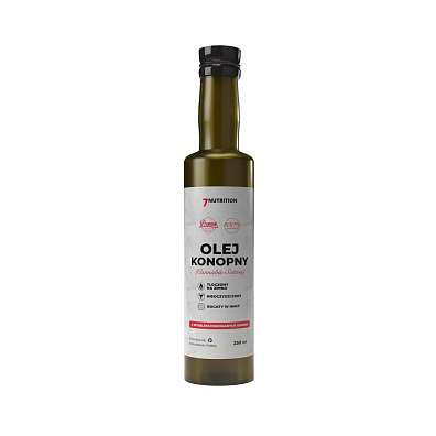 7Nutrition konopný olej lisovaný za studena, 100% Natural, 250 ml