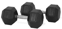 Jednoruční pogumovaná činka hexagonální 20 kg