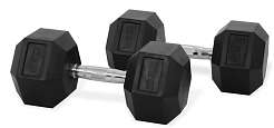 Jednoruční pogumovaná činka hexagonální 22,5 kg