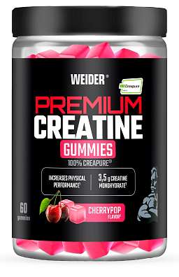 Weider Premium Creatine Gummies 100% Crepure 60 cps, želatinové bonbóny s kreatinem
