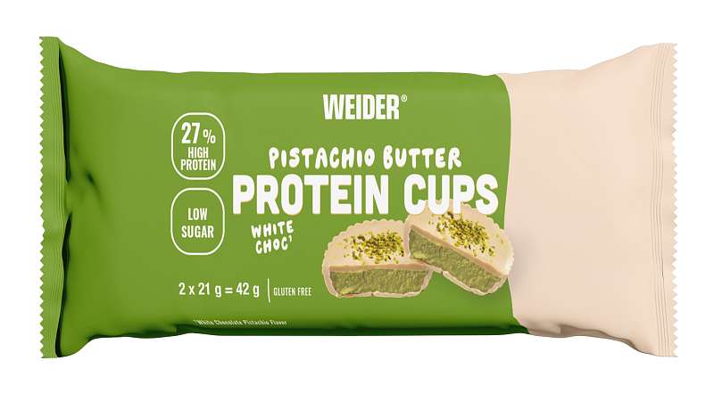 Weider Protein Cups 2 x 21 g, proteinové koláčky s pistáciovým máslem