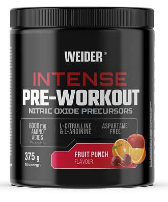 Weider Intense Pre-Workout 375 g, sypká předtréninková směs s kofeinem