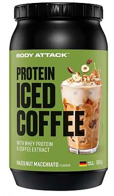 Body Attack Protein Iced Coffee 900 g, syrovátkový koncentrát s kávou s kofeinem