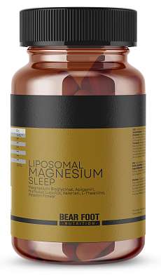 Bear Foot Liposomal Magnesium Sleep 60 kapslí, magnesium bisglycinát, chmel otáčivý, kozlík lékařský, mučenka, L-theanin, Apigenin