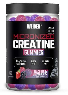Weider Micronized Creatine Gummies 60 cps, želatinové bonbóny s mikronizovaným kreatinem Mesh 200
