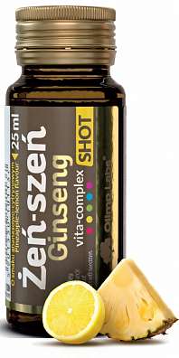 Olimp Ginseng Shot 25 ml, tekuté formy extraktu ženšenu korejského a amerického s vitamíny