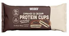 Weider Protein Cups 2 x 21 g, proteinové koláčky s čokoládovou polevou a kousky sušenek