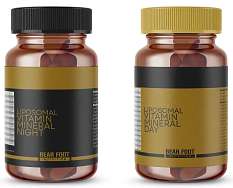 Bear Foot Nutrition Liposomal Vitamin Mineral Day-Night 60 & 60 kapslí, lipozomální multivitamín s minerály