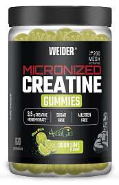 Weider Micronized Creatine Gummies 60 cps, želatinové bonbóny s mikronizovaným kreatinem Mesh 200