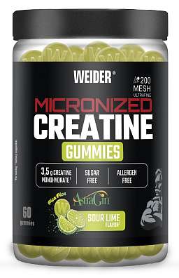 Weider Micronized Creatine Gummies 60 cps, želatinové bonbóny s mikronizovaným kreatinem Mesh 200