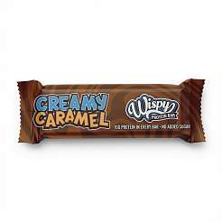 Wispy Protein Bar Creamy Caramel 55 g, extra měkká proteinová tyčinka s 2 g cukru