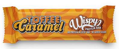 Wispy Protein Bar Toffee Caramel 55 g, extra měkká proteinová tyčinka s 2 g cukru