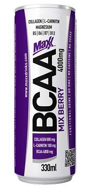 Maxx BCAA 330 ml, hořčíkem, vitamíny, minerály, L-karnitinem, bez kofeinu