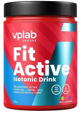 VPLab Fit Active Drink, hypotonický nápoj s L-karnitinem, CoQ10, elektrolyty, vitaminy a minerály