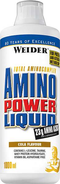 Weider Amino Power Liquid 1000 ml, tekutý koncentrát komplexních aminokyselin, exspirace: 12/2026